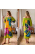 Hand Painted Rayon Off Shoulder Dress